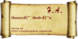 Hosszú András névjegykártya