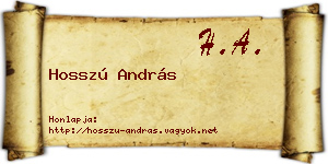 Hosszú András névjegykártya