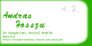 andras hosszu business card